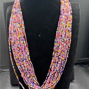 NIB Gorgeous Multicolor, Multiple Strand Beaded Necklace